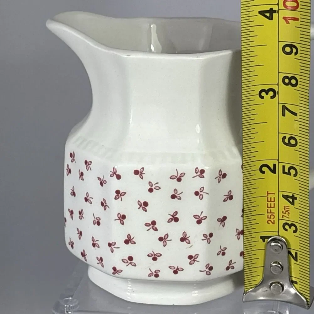 Wedgwood Katrina Creamer Red Chintz Floral Cream Pitcher England Bone China RARE